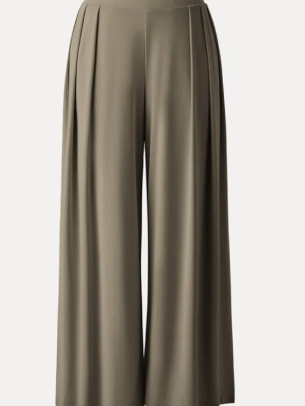 OGL Sandwashed Mid Rise Pleated Wide Leg Palazzo Pant, Size Medium, Forest Olive